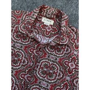 Vintage J Crew Shirt Mens Large Red Bandana Paisley Cotton  Button Up 80s *Flaw*